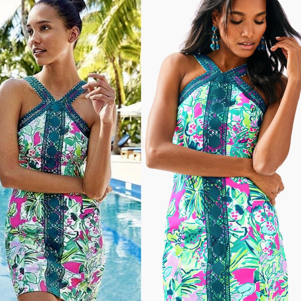 NWT Lilly Pulitzer Vena stretch shift dress in Early Bloomer sz 12